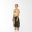 Women's More Money Crop Tank in Yellow/Black